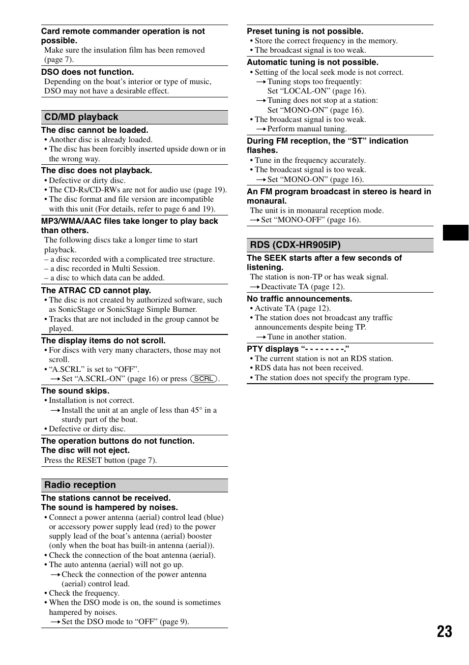 Sony CDX-H905iP User Manual | Page 23 / 136