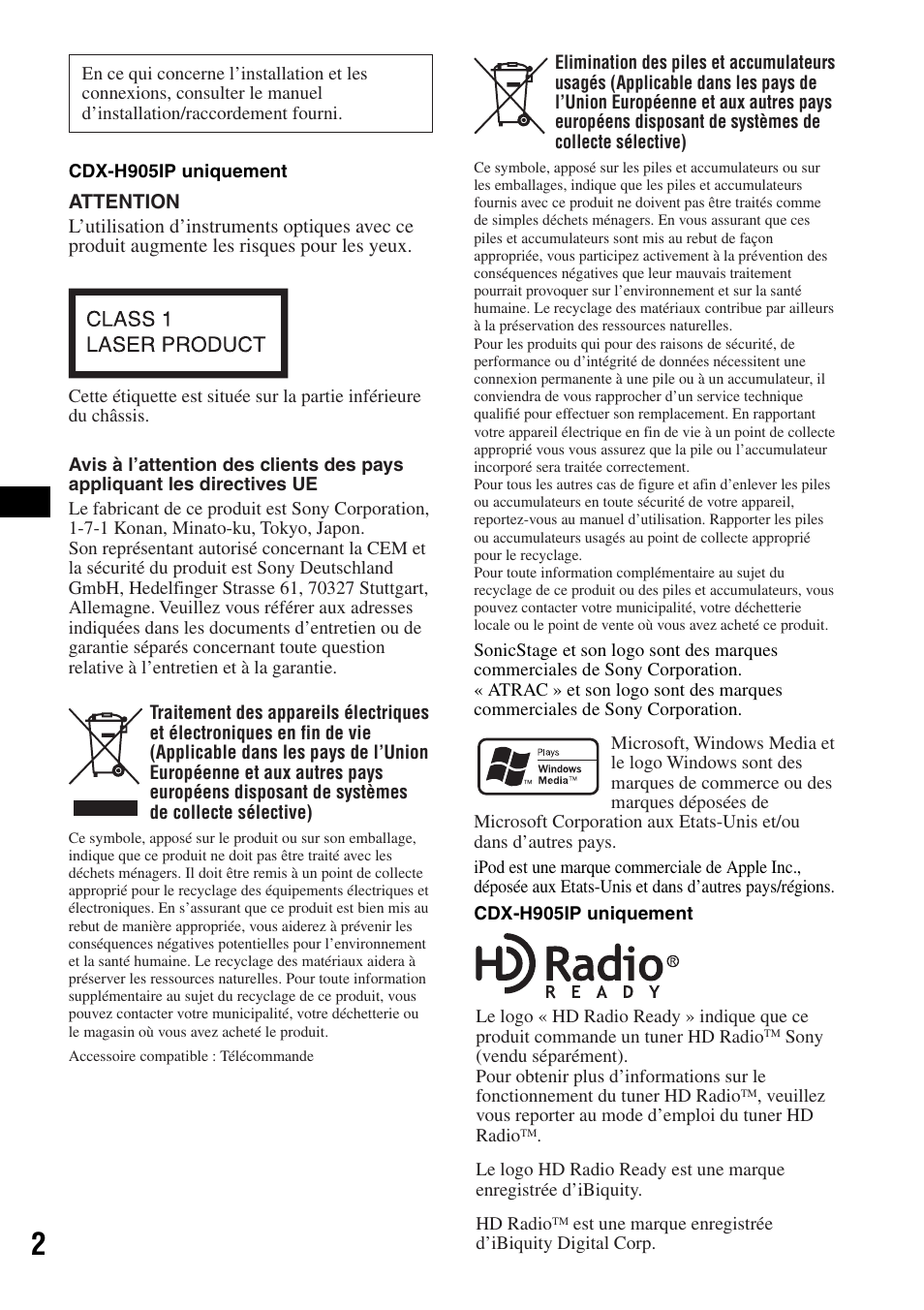 Sony CDX-H905iP User Manual | Page 26 / 136