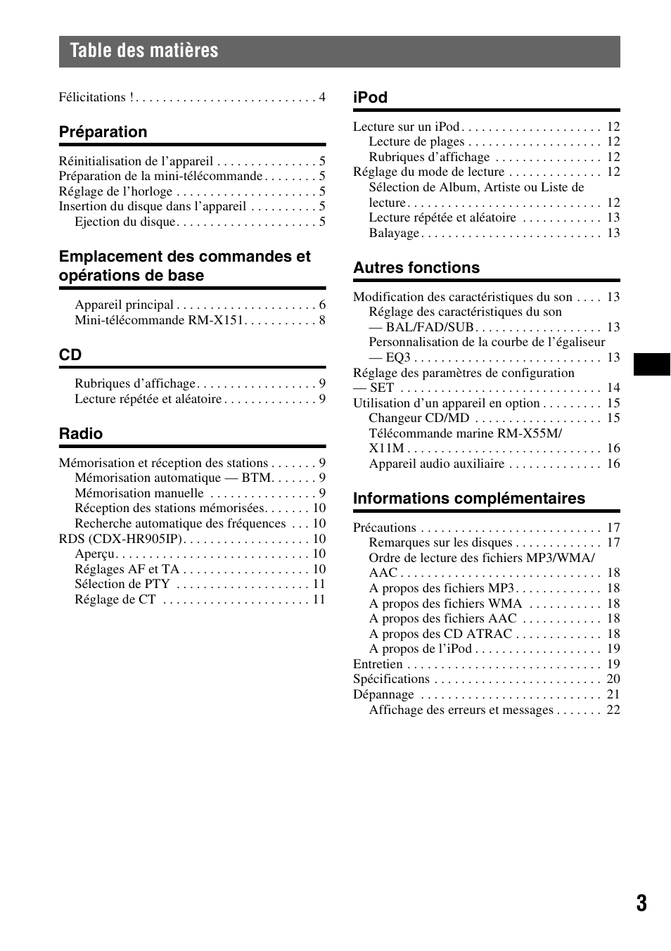 Sony CDX-H905iP User Manual | Page 27 / 136