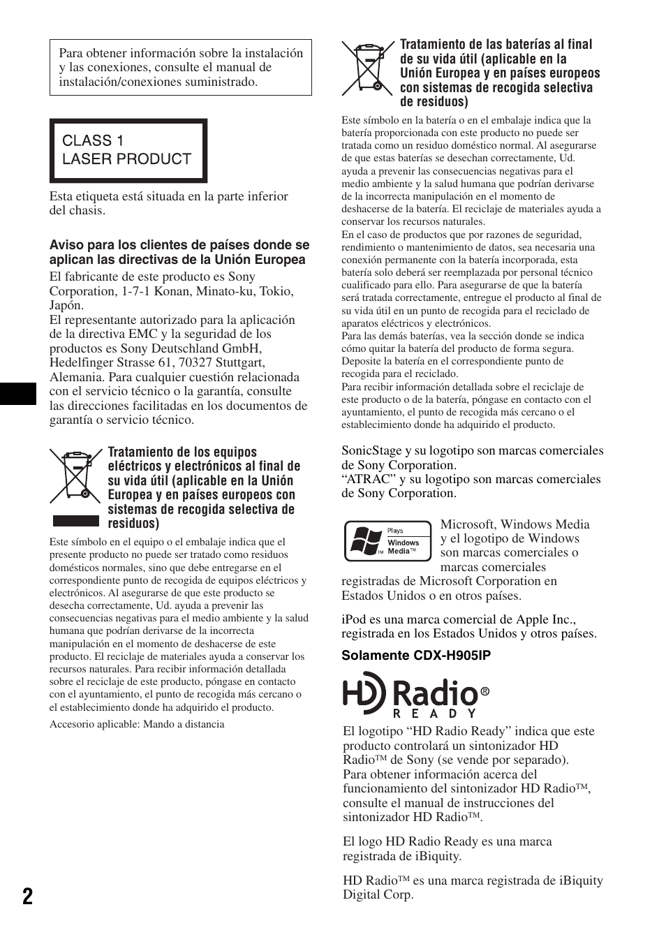 Sony CDX-H905iP User Manual | Page 48 / 136
