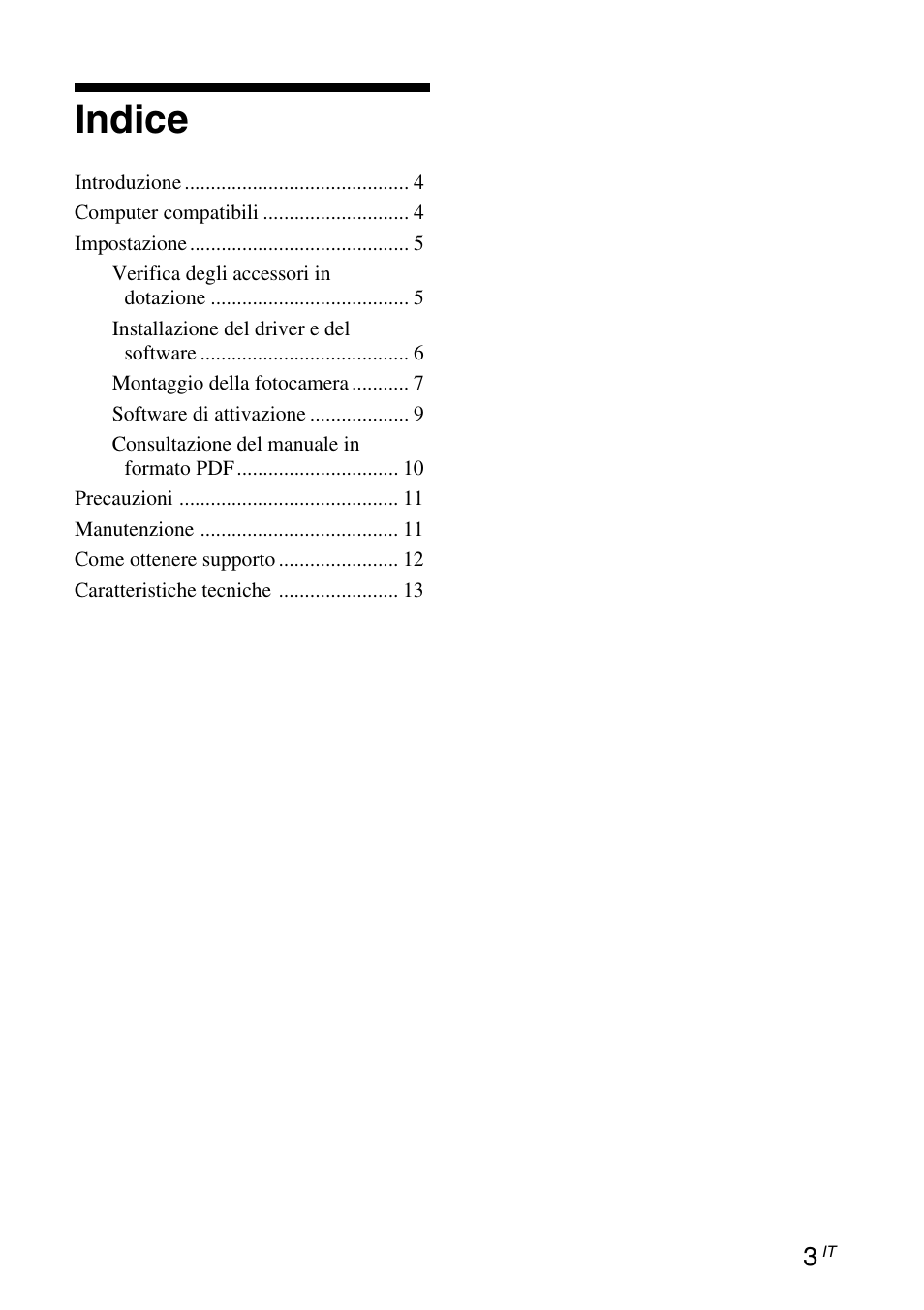 Indice | Sony VGP-UVC100 User Manual | Page 57 / 103