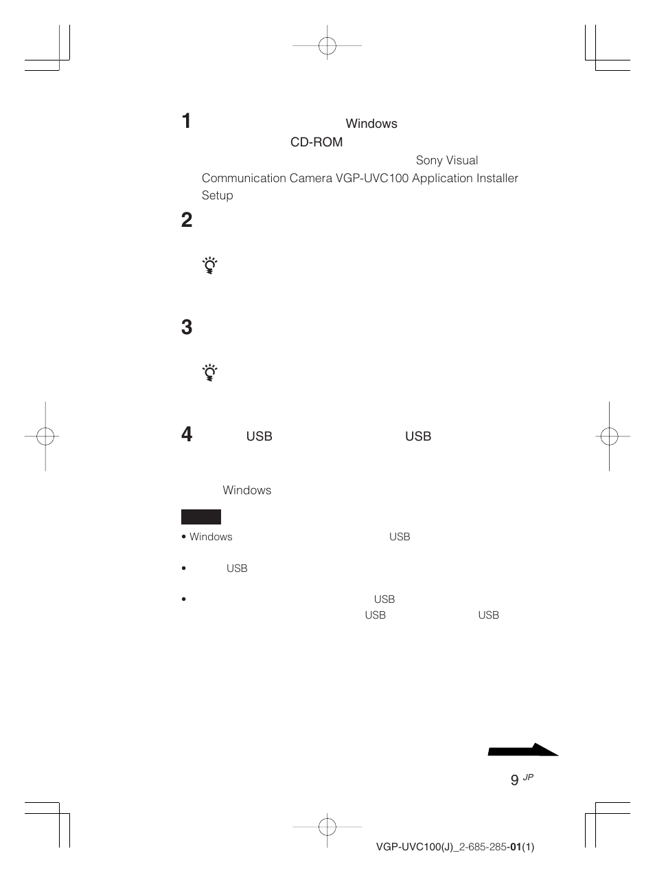 Newcid font] 9 | Sony VGP-UVC100 User Manual | Page 9 / 103