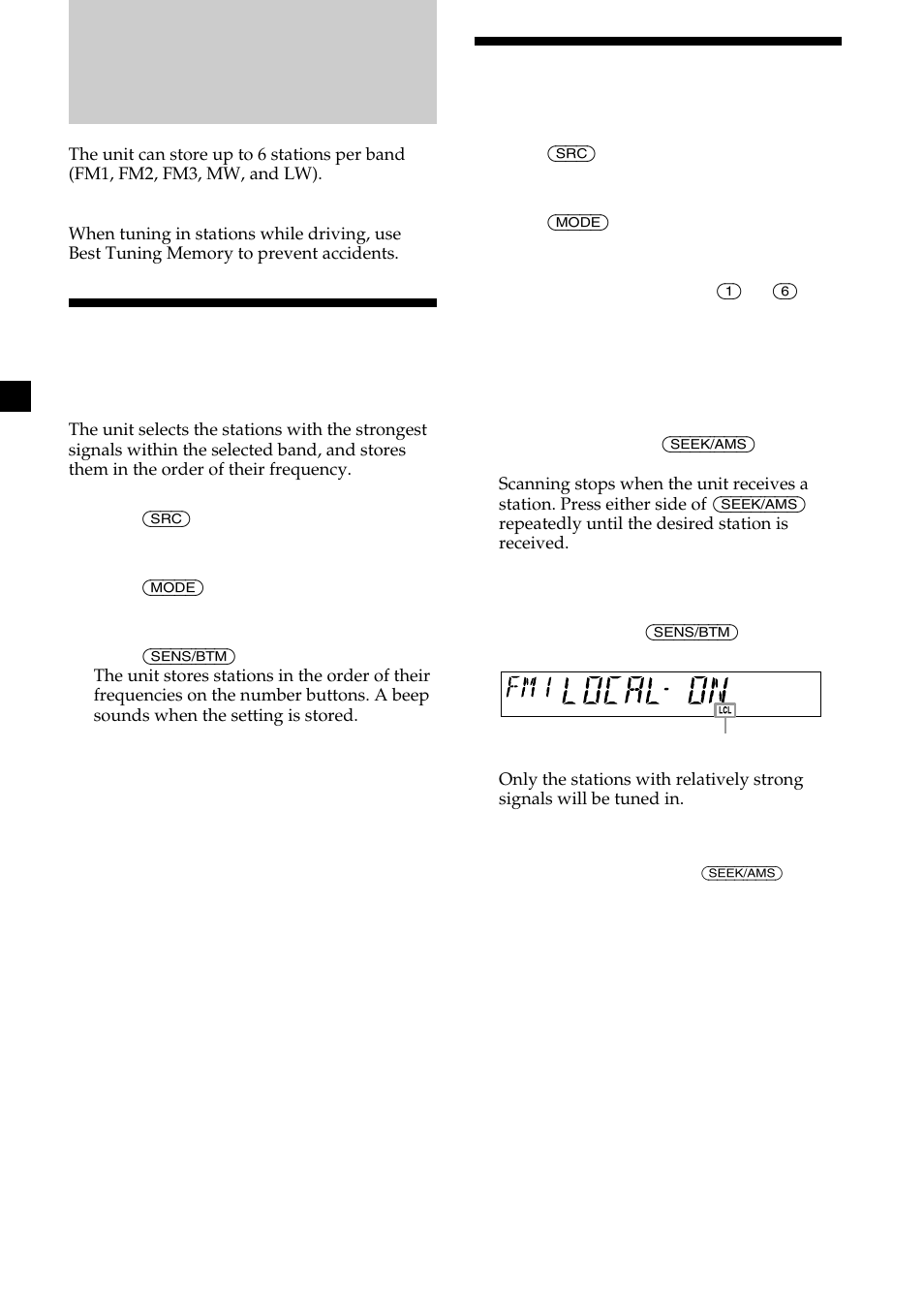 Radio, Receiving the stored stations, 10 receiving the stored stations | Storing stations automatically | Sony CDX-L410 User Manual | Page 10 / 112