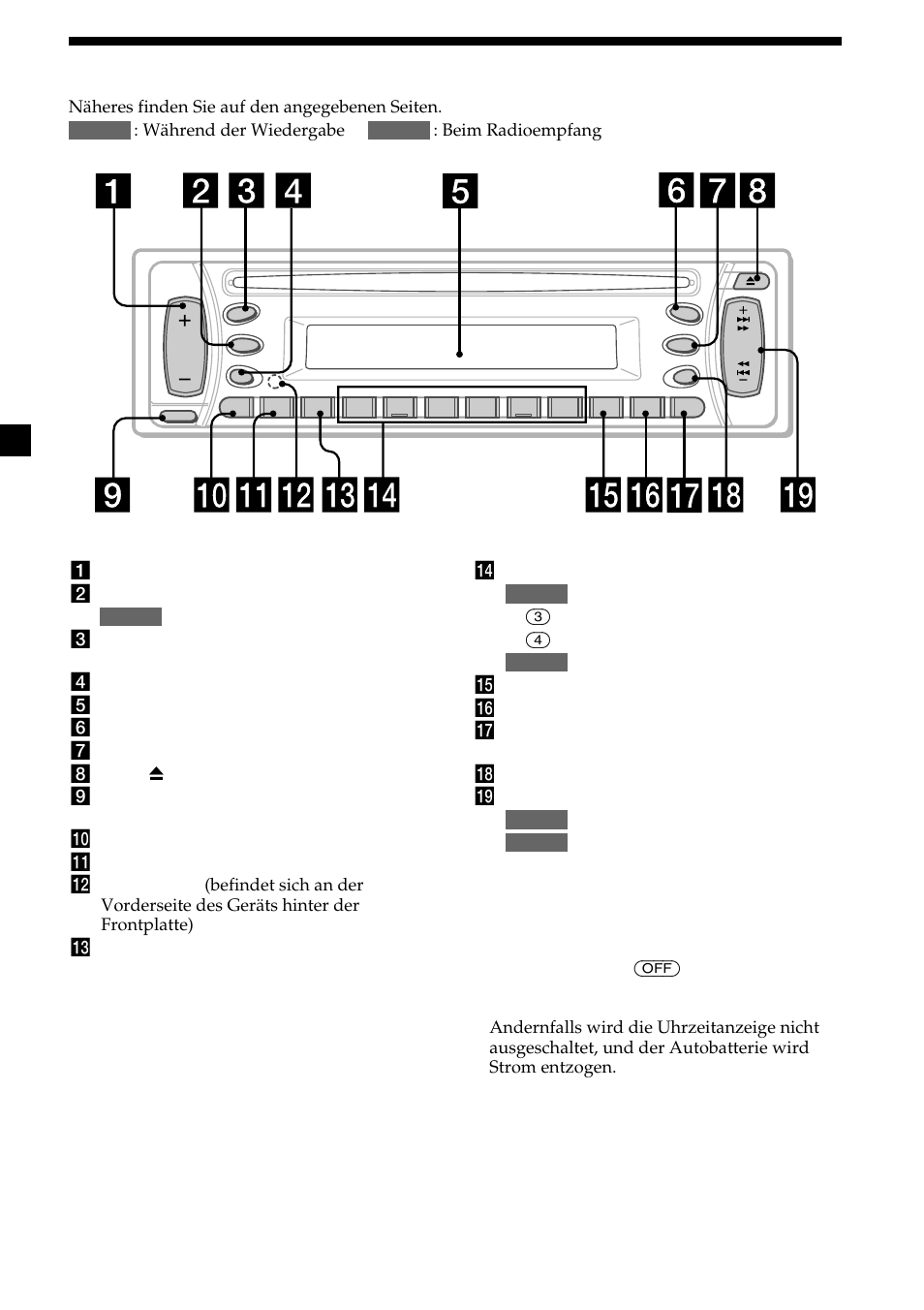 Lage und funktion der teile und bedienelemente | Sony CDX-L410 User Manual | Page 26 / 112