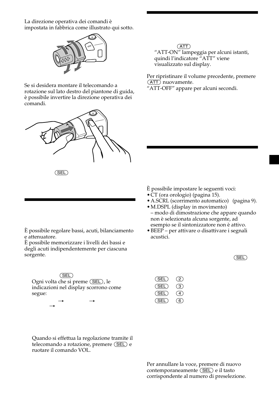 Regolazione delle caratteristiche dell’audio, Attenuazione rapida del suono | Sony CDX-L410 User Manual | Page 83 / 112