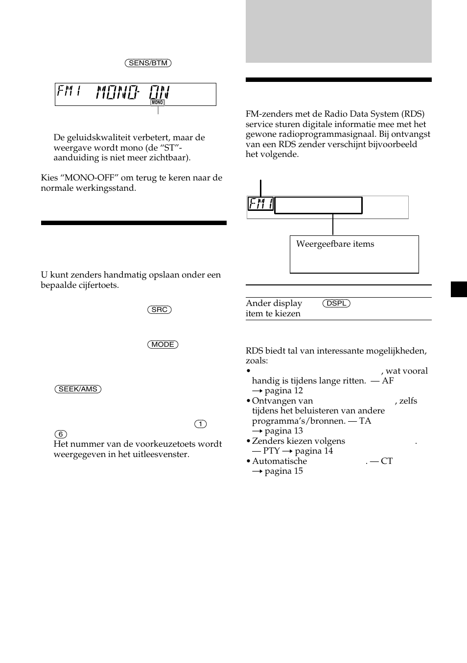 Alleen gewenste zenders opslaan, Overzicht van rds | Sony CDX-L410 User Manual | Page 99 / 112