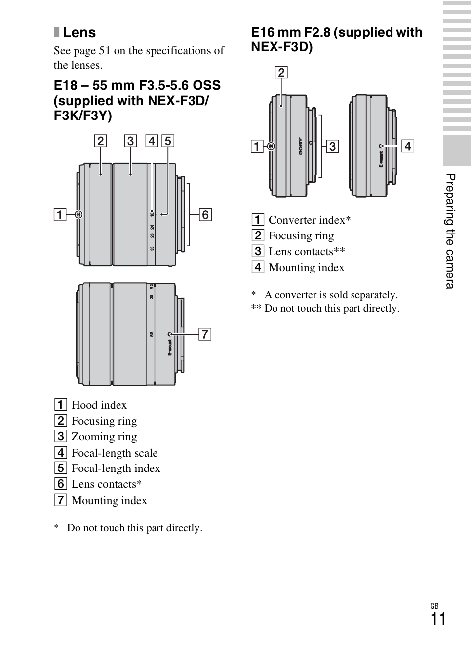 Xlens | Sony NEX-F3 User Manual | Page 11 / 522