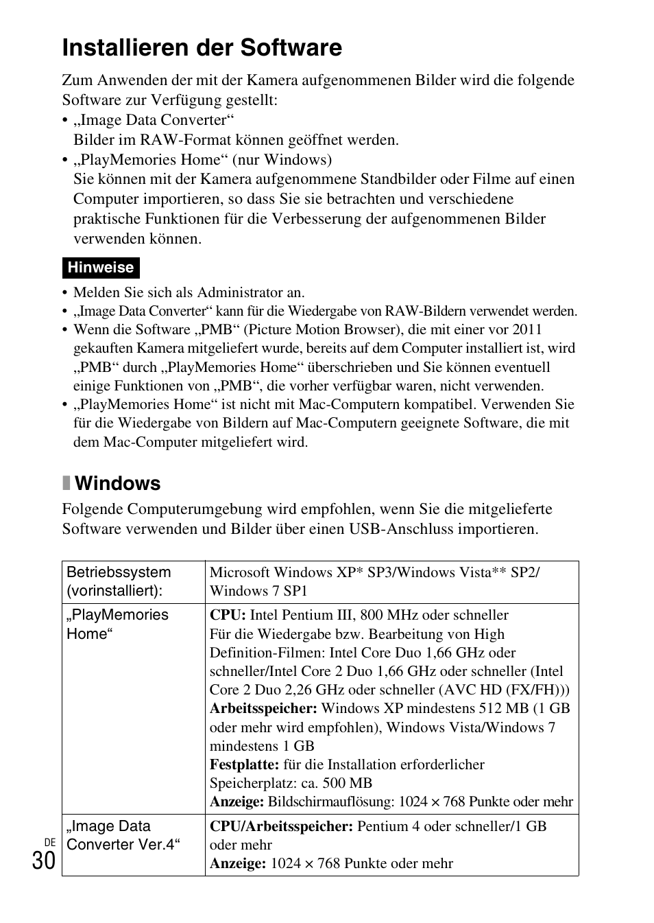 Kopieren von bildern auf den computer, Installieren der software, Xwindows | Sony NEX-F3 User Manual | Page 136 / 522