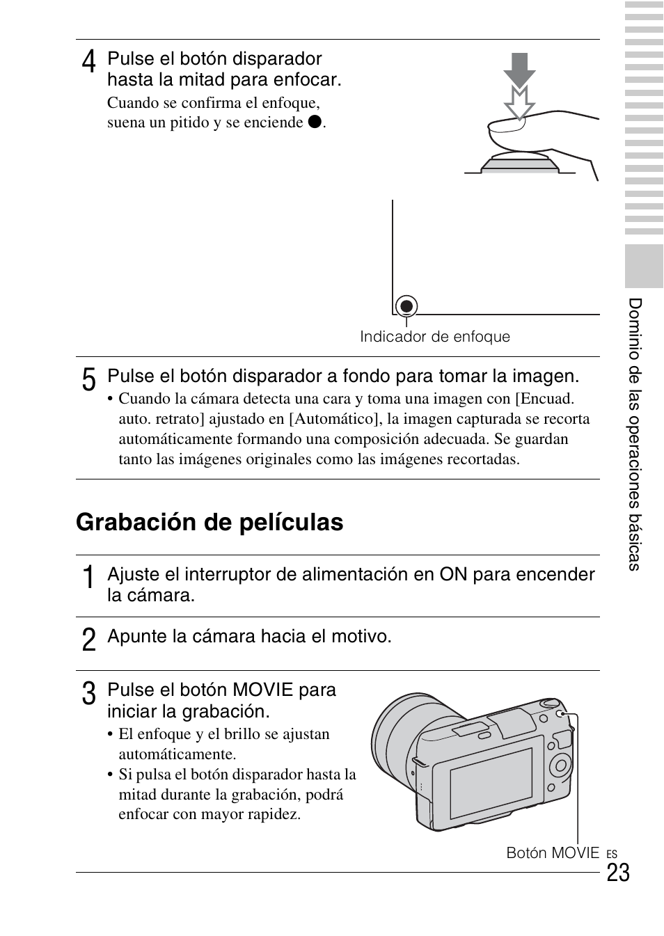 Grabación de películas | Sony NEX-F3 User Manual | Page 181 / 522