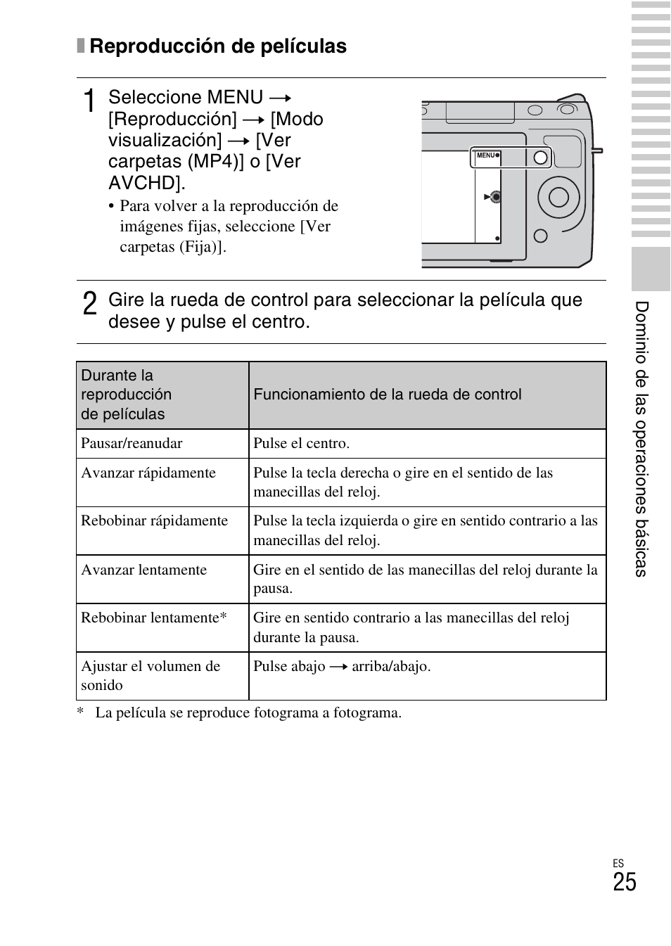 Xreproducción de películas | Sony NEX-F3 User Manual | Page 183 / 522