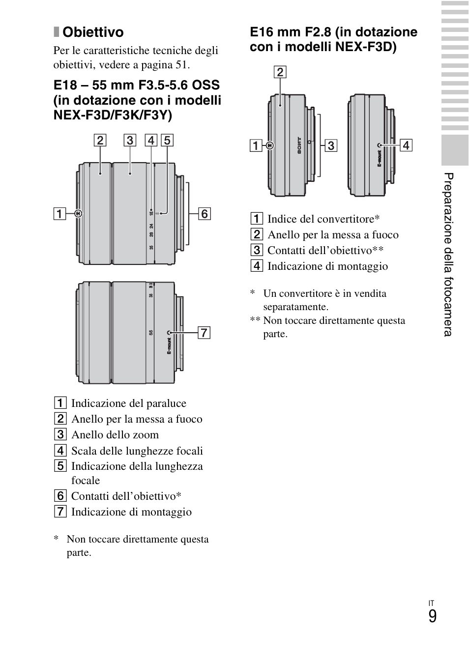 Xobiettivo | Sony NEX-F3 User Manual | Page 219 / 522