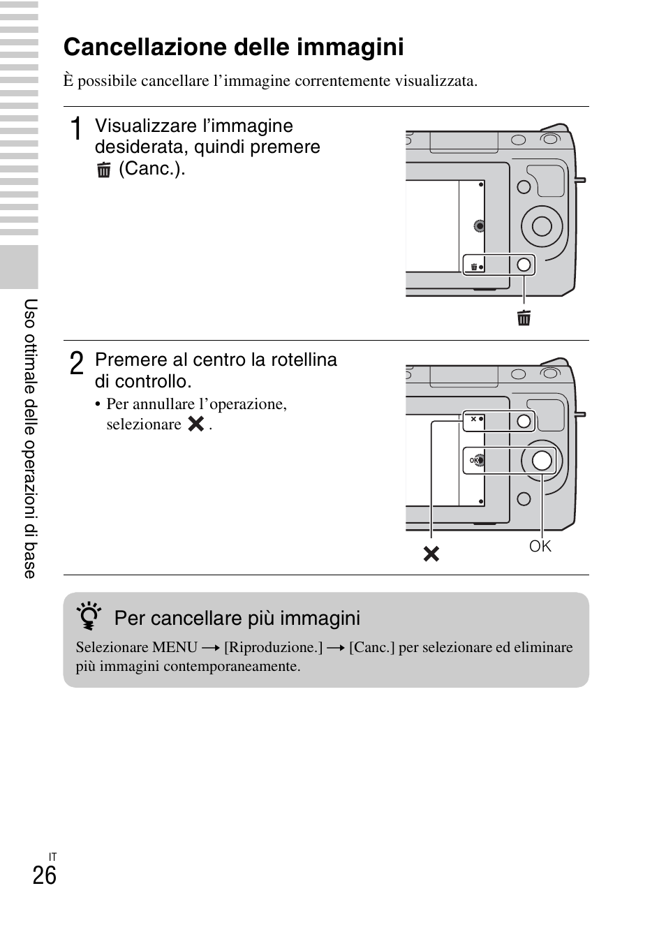 Cancellazione delle immagini | Sony NEX-F3 User Manual | Page 236 / 522