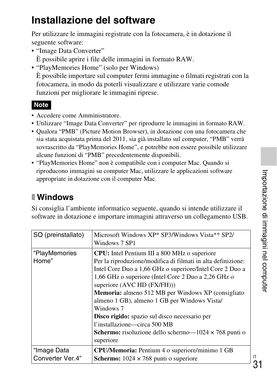 Importazione di immagini nel computer, Installazione del software, Xwindows | Sony NEX-F3 User Manual | Page 241 / 522