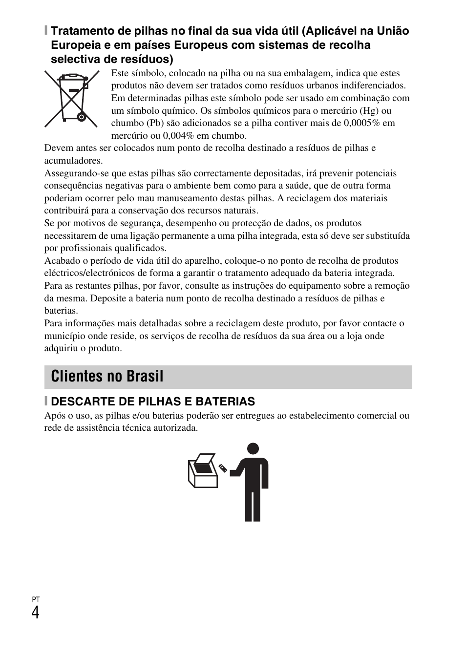 Clientes no brasil | Sony NEX-F3 User Manual | Page 266 / 522