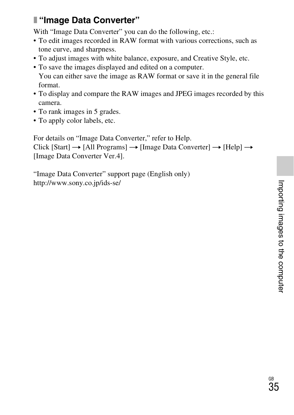 X“image data converter | Sony NEX-F3 User Manual | Page 35 / 522