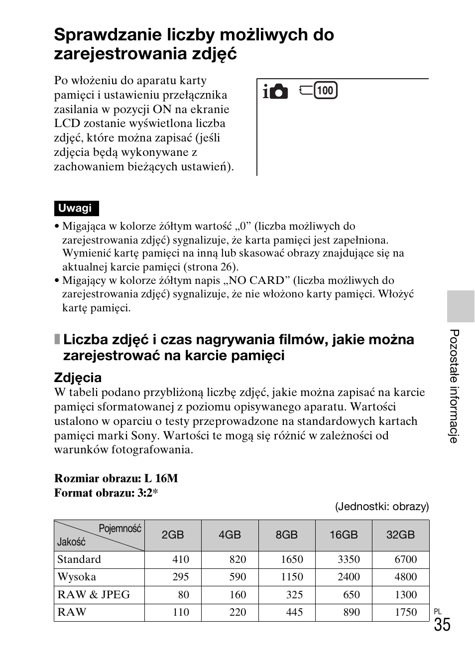 Pozostałe informacje, Zdjęcia | Sony NEX-F3 User Manual | Page 399 / 522