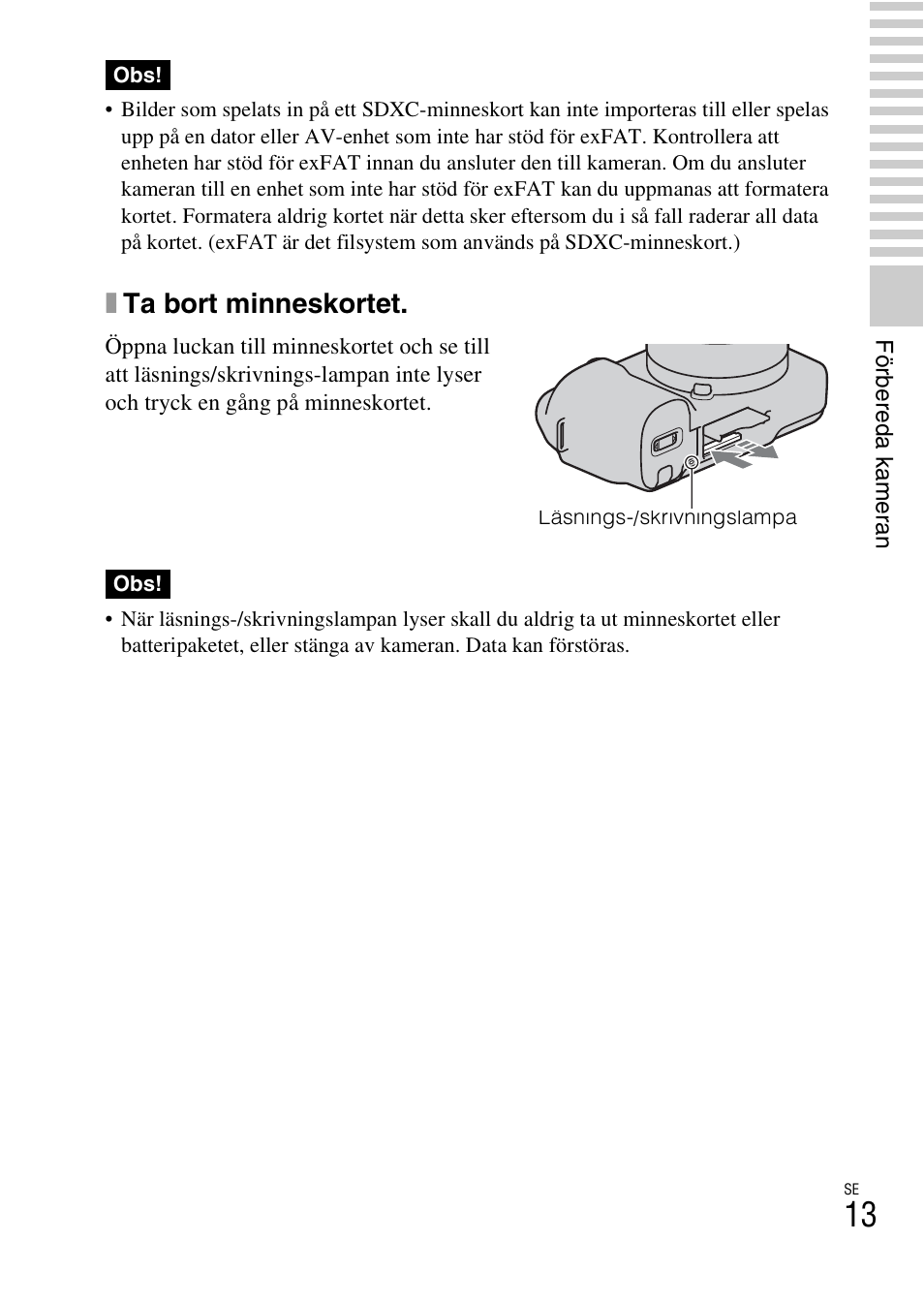 Xta bort minneskortet | Sony NEX-F3 User Manual | Page 429 / 522