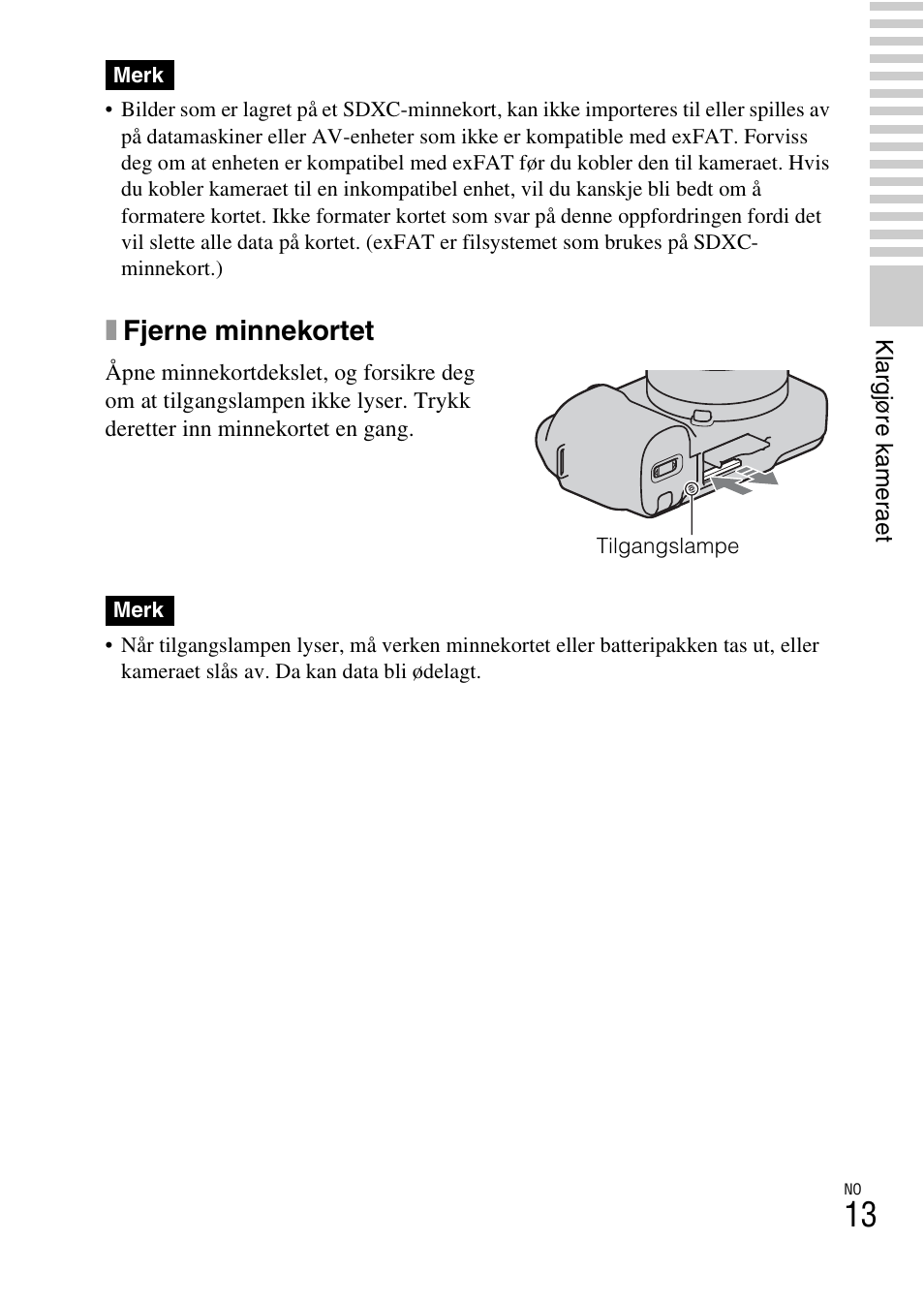 Xfjerne minnekortet | Sony NEX-F3 User Manual | Page 481 / 522