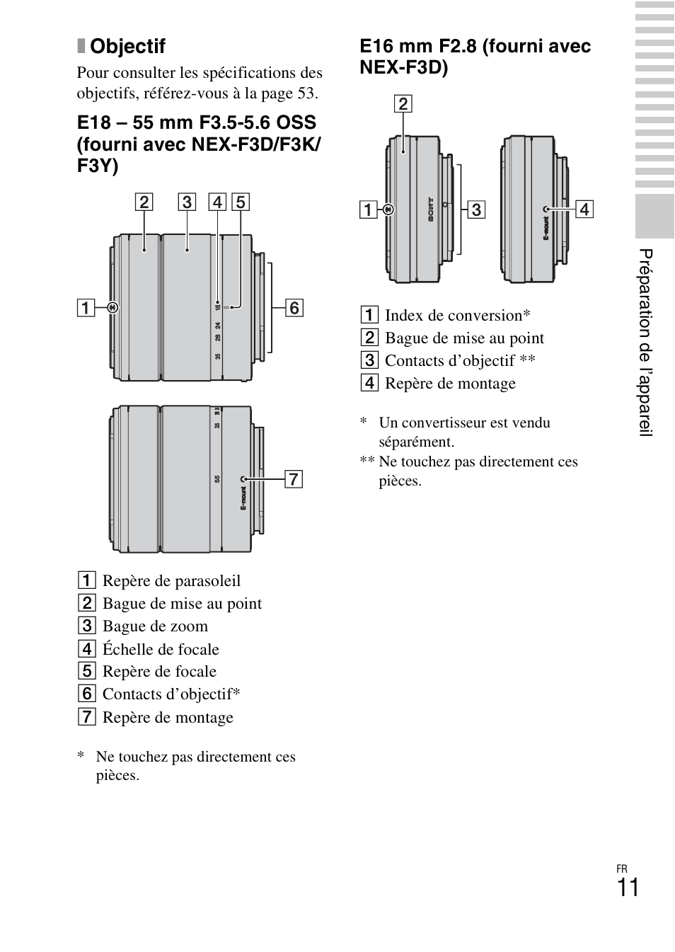 Xobjectif | Sony NEX-F3 User Manual | Page 63 / 522