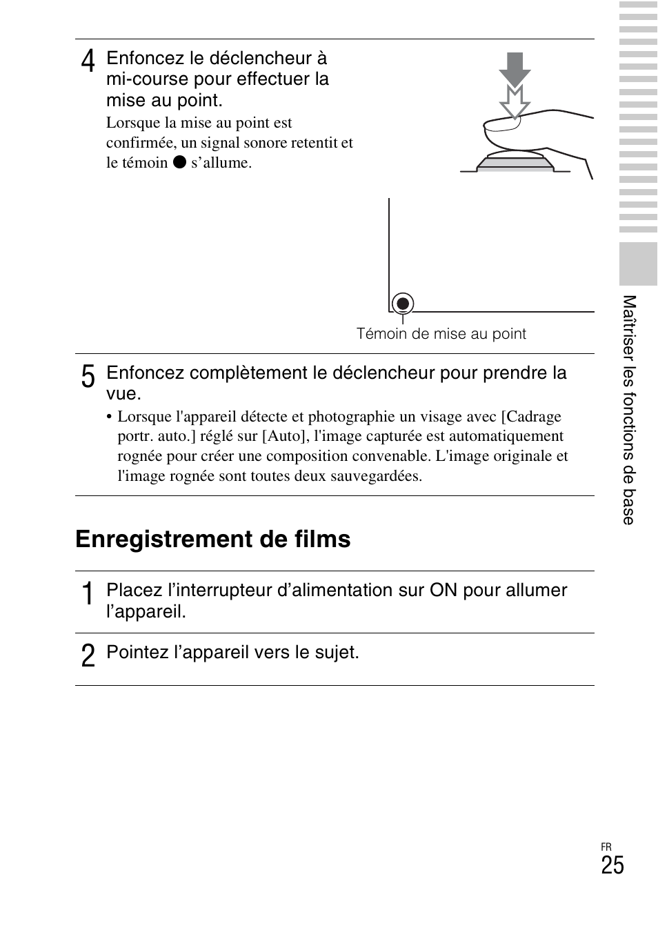 Enregistrement de films | Sony NEX-F3 User Manual | Page 77 / 522