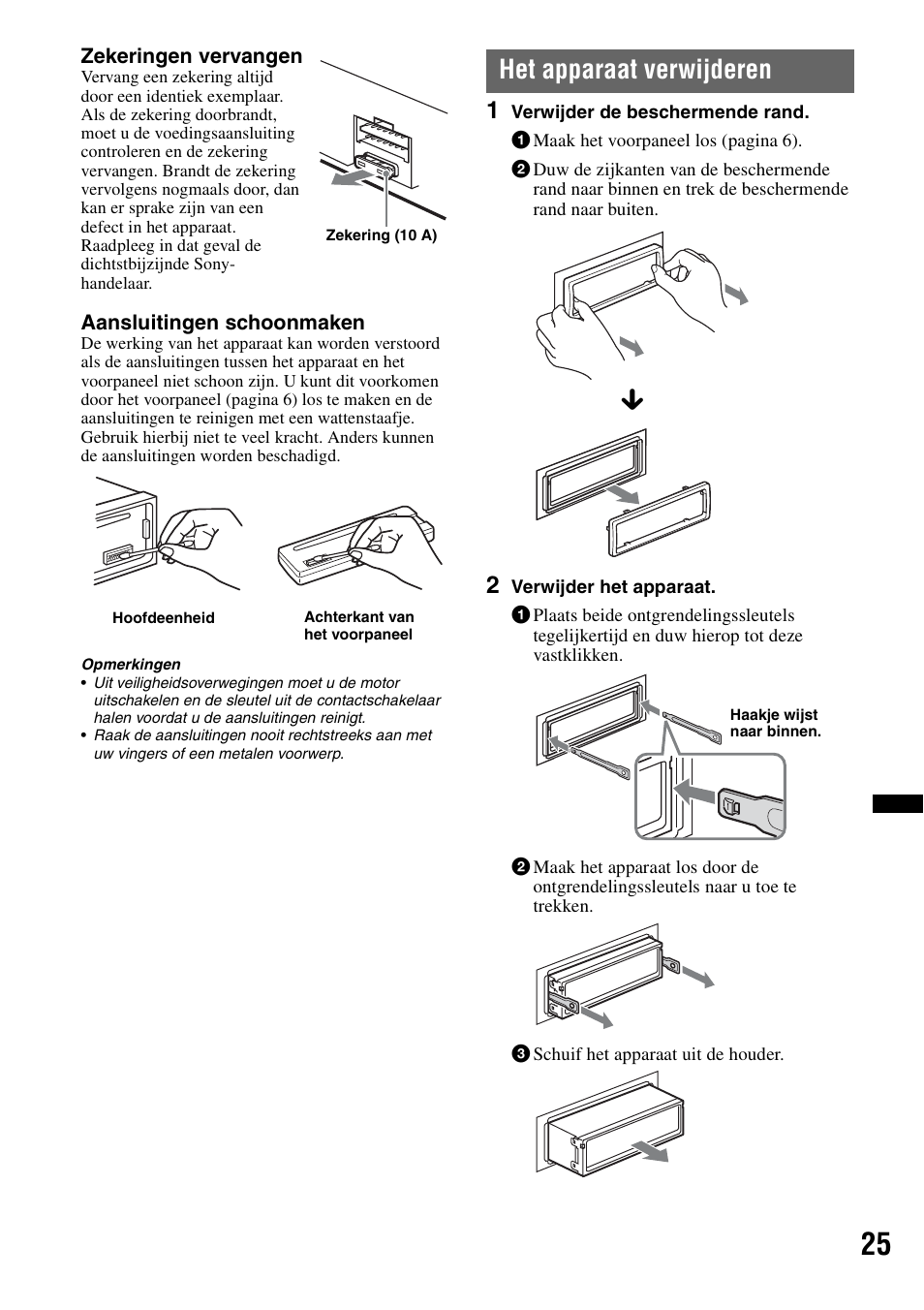 Het apparaat verwijderen | Sony CDX-GT550UI User Manual | Page 135 / 140