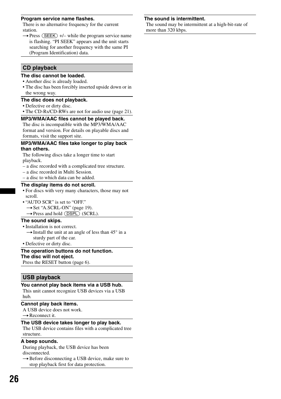 Sony CDX-GT550UI User Manual | Page 26 / 140