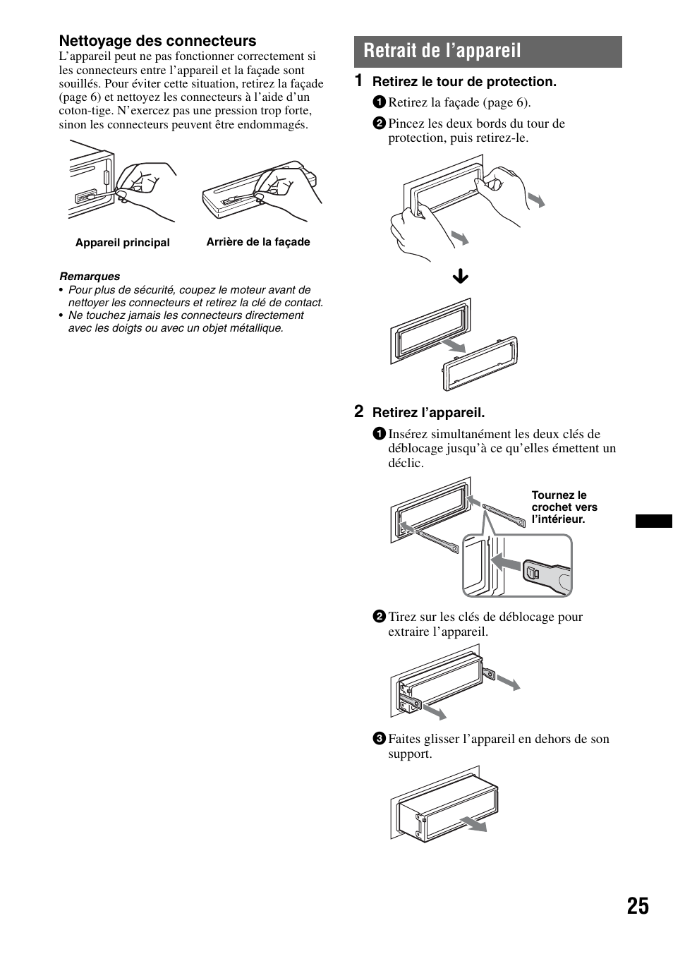 Retrait de l’appareil | Sony CDX-GT550UI User Manual | Page 79 / 140