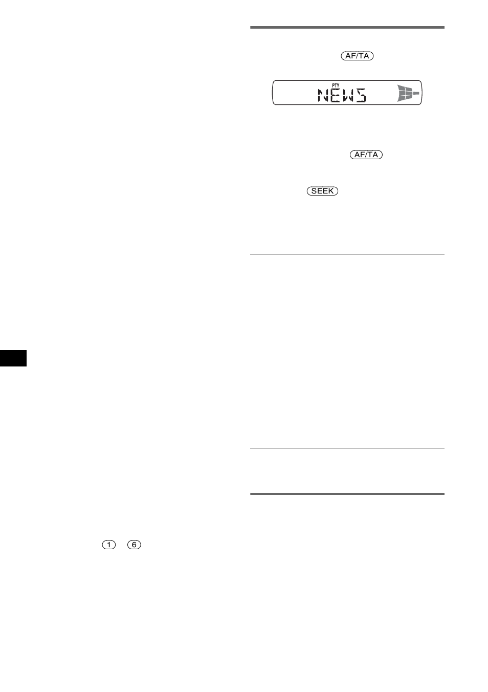 Selezione del modo pty, Impostazione del modo ct, Selezione del modo pty impostazione del modo ct | Sony CDX-M10 User Manual | Page 104 / 116