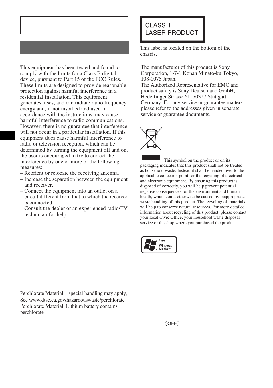 Warning | Sony CDX-M10 User Manual | Page 2 / 116