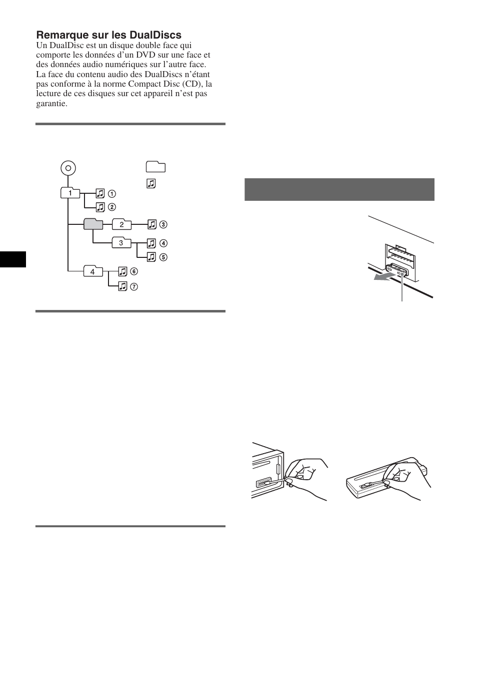 Ordre de lecture des fichiers mp3/ wma, A propos des fichiers mp3, A propos des fichiers wma | Entretien | Sony CDX-M10 User Manual | Page 34 / 116