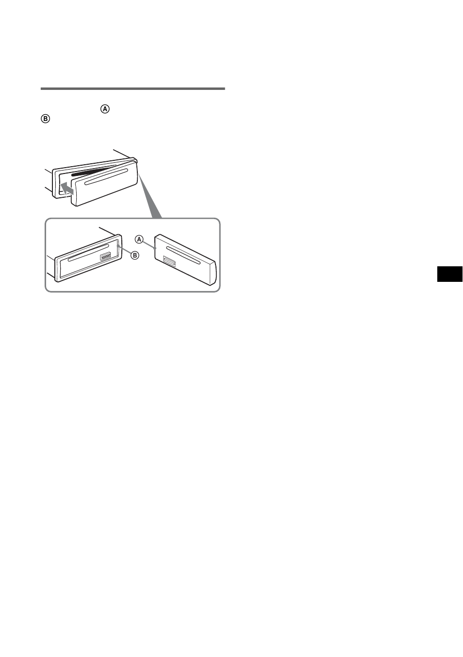 Colocación del panel frontal | Sony CDX-M10 User Manual | Page 43 / 116