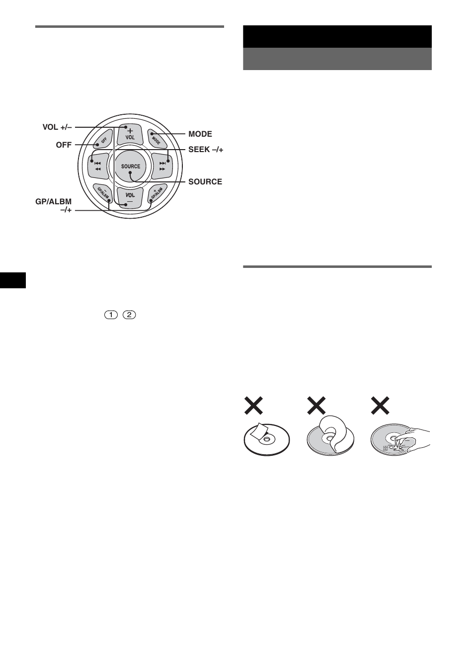 Mando a distancia subacuático rm-x11m, Información adicional, Precauciones | Notas sobre los discos, Información adicional precauciones | Sony CDX-M10 User Manual | Page 52 / 116