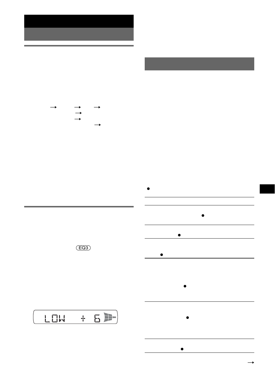 Andere functies, De geluidsinstellingen wijzigen, De geluidskenmerken aanpassen - bal/fad/sub | De equalizercurve aanpassen - eq3, Instelitems aanpassen - set, Instelitems aanpassen — set, Andere functies de geluidsinstellingen wijzigen, De geluidskenmerken aanpassen — bal/fad/sub, De equalizercurve aanpassen — eq3 | Sony CDX-M10 User Manual | Page 87 / 116