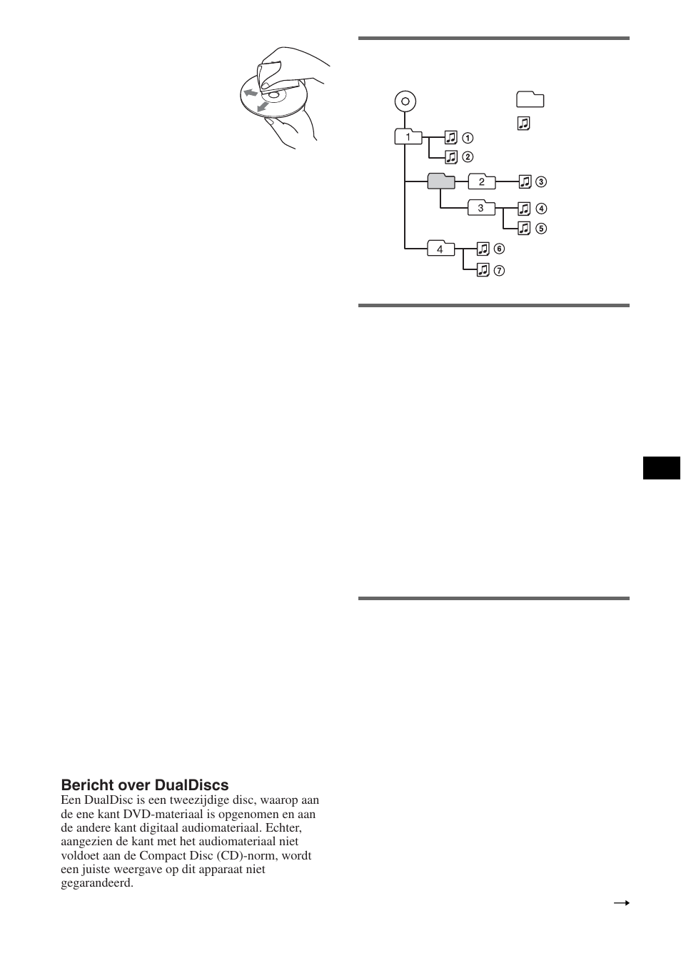 Afspeelvolgorde van mp3-/wma- bestanden, Informatie over mp3-bestanden, Informatie over wma-bestanden | Sony CDX-M10 User Manual | Page 91 / 116