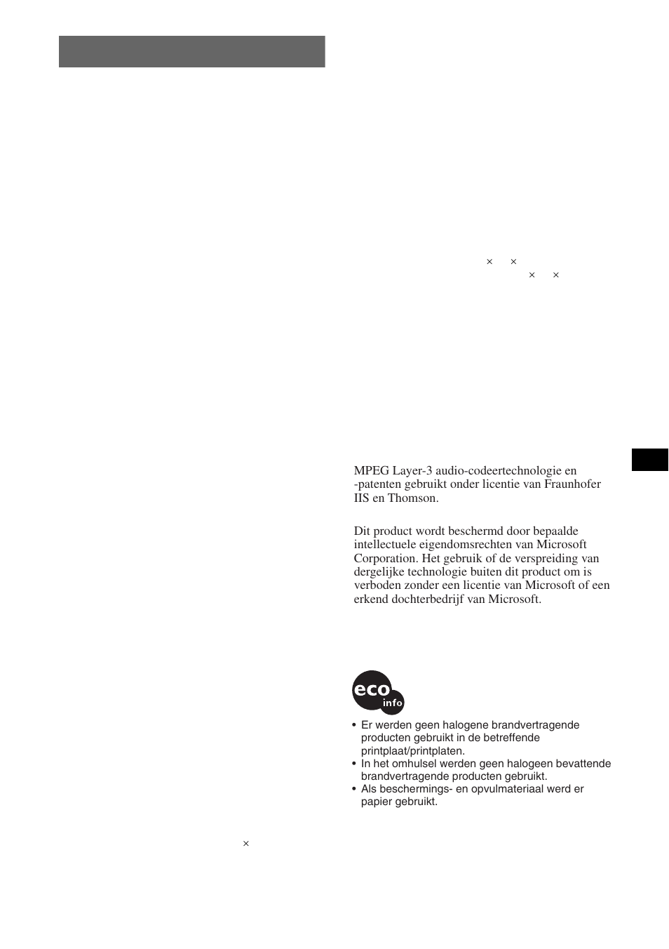 Technische gegevens | Sony CDX-M10 User Manual | Page 93 / 116