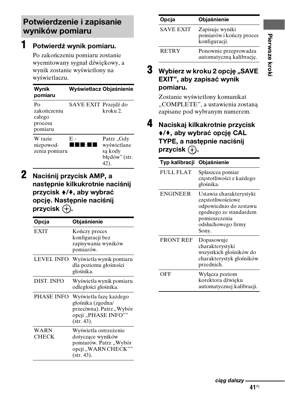 Potwierdzenie i zapisanie wyników pomiaru | Sony STR-DH800 User Manual | Page 163 / 252