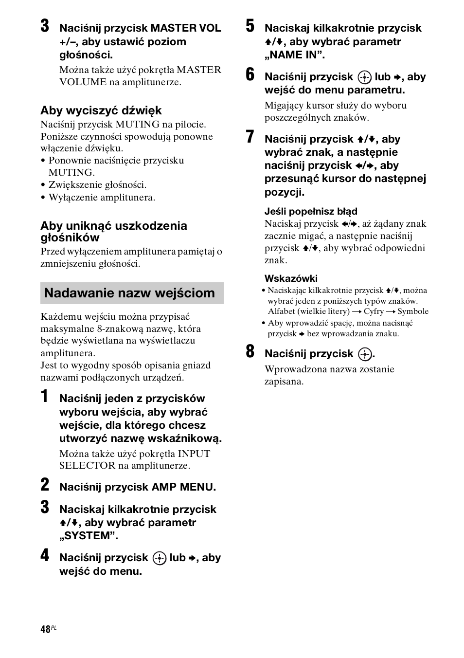Nadawanie nazw wejściom | Sony STR-DH800 User Manual | Page 170 / 252