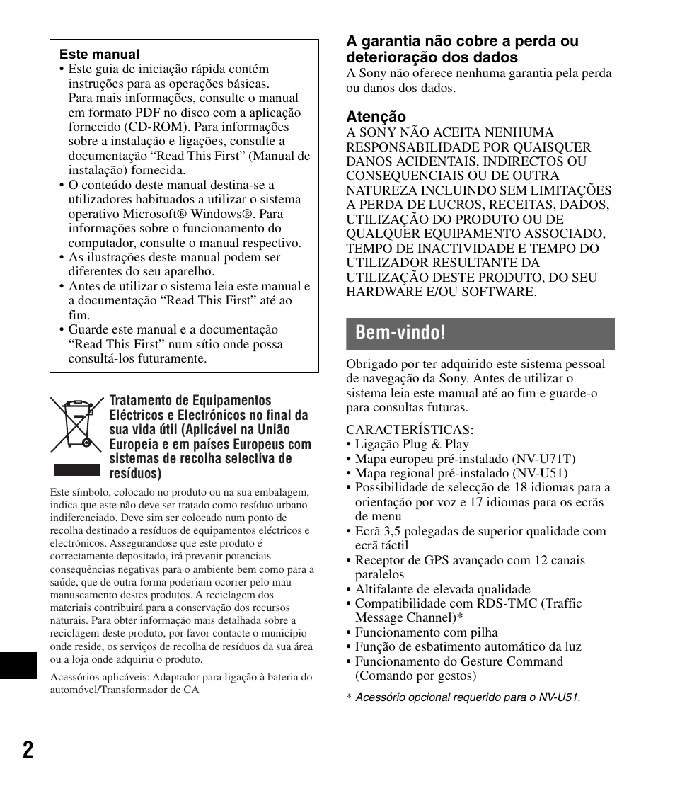 Bem-vindo | Sony NV-U51F User Manual | Page 130 / 148