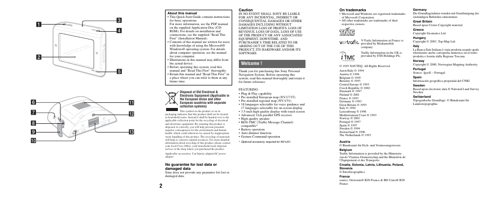 Welcome | Sony NV-U51F User Manual | Page 2 / 148