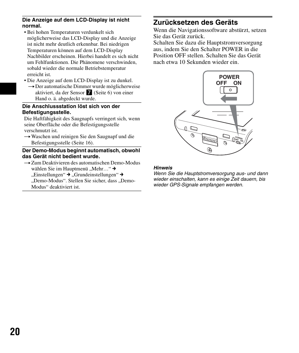 Zurücksetzen des geräts | Sony NV-U51F User Manual | Page 36 / 148