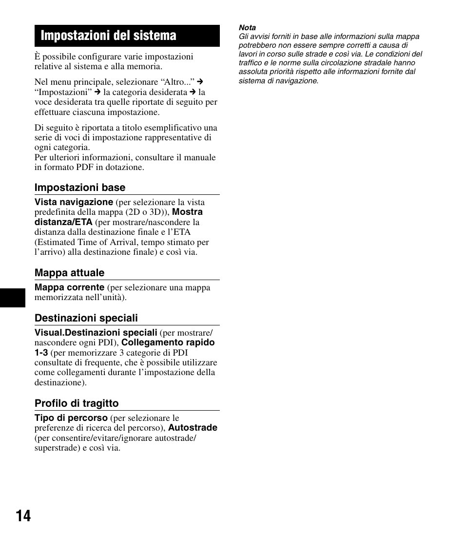 Impostazioni del sistema | Sony NV-U51F User Manual | Page 86 / 148