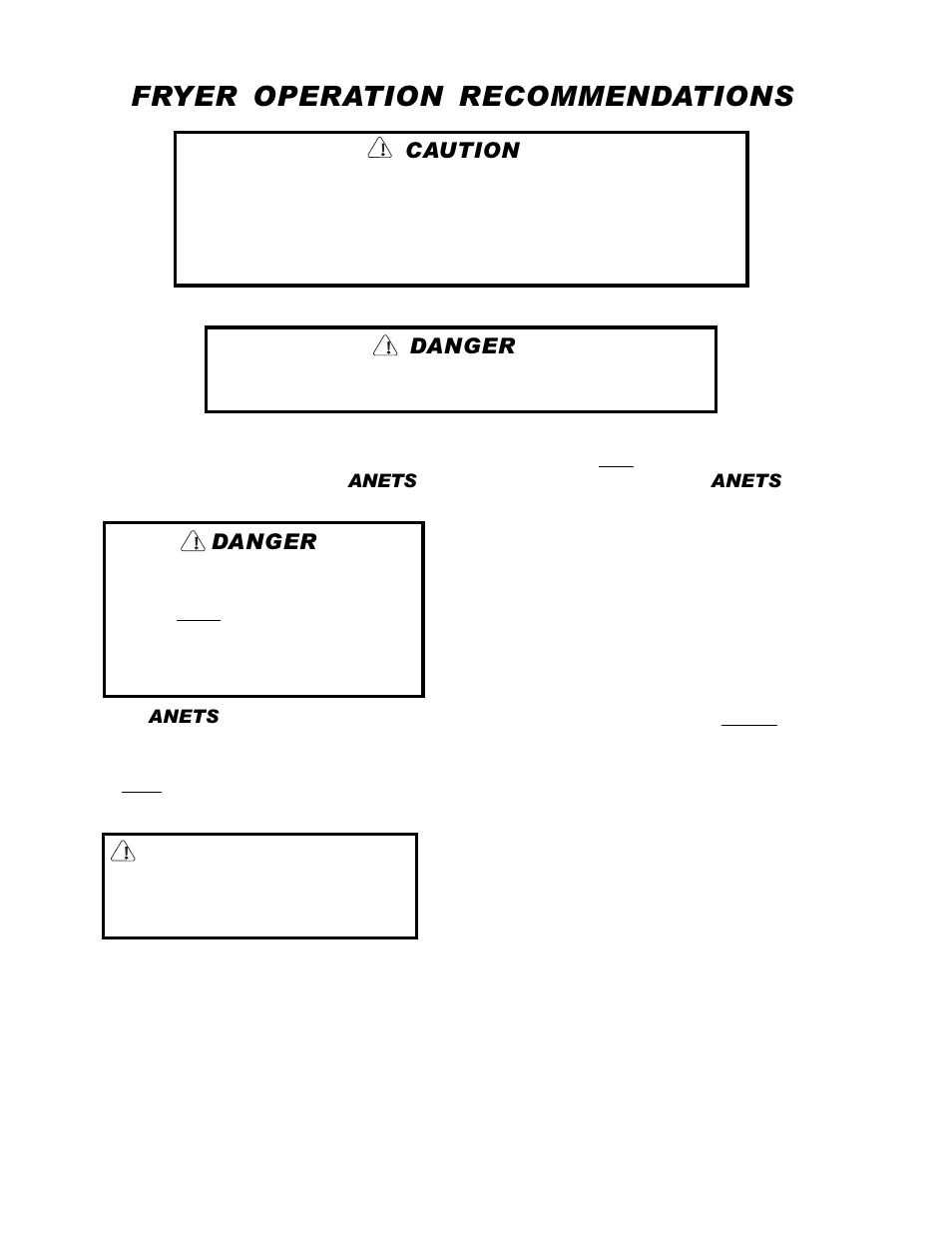 Fryer operation recommendations | Anetsberger Brothers 14VFS User Manual | Page 10 / 20