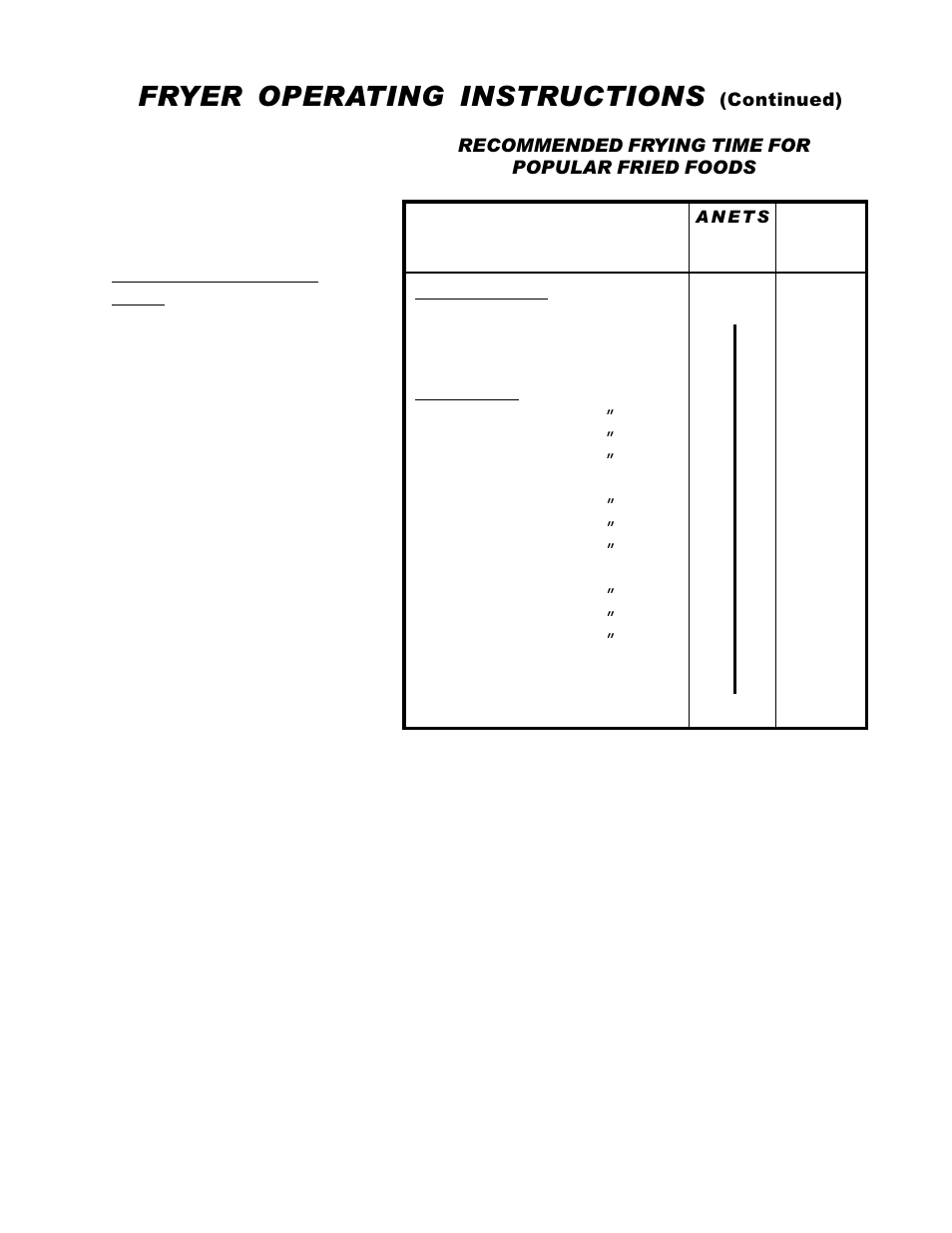 Fryer operating instructions | Anetsberger Brothers 14VFS User Manual | Page 13 / 20