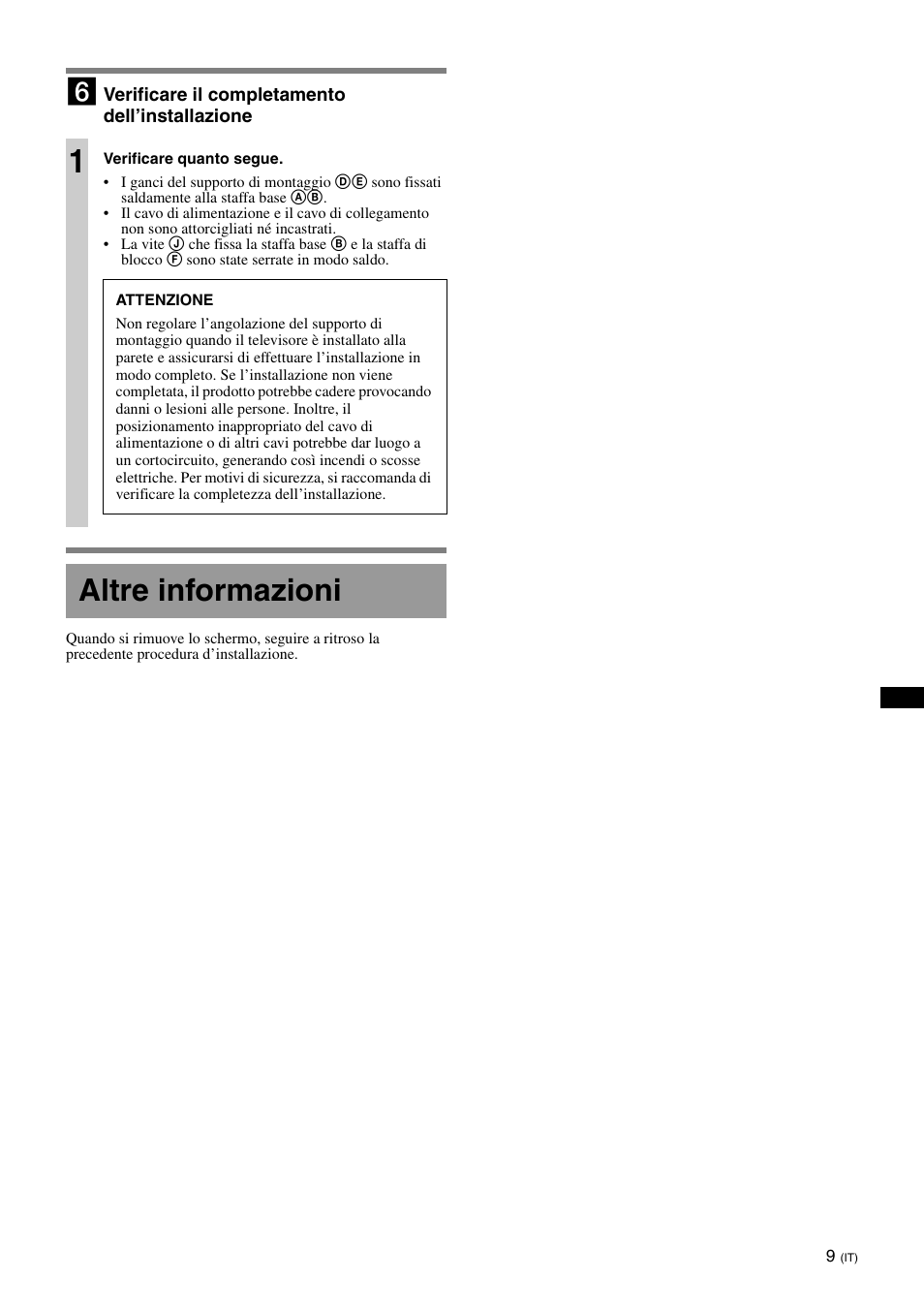 Altre informazioni | Sony SU-WL700 User Manual | Page 47 / 68