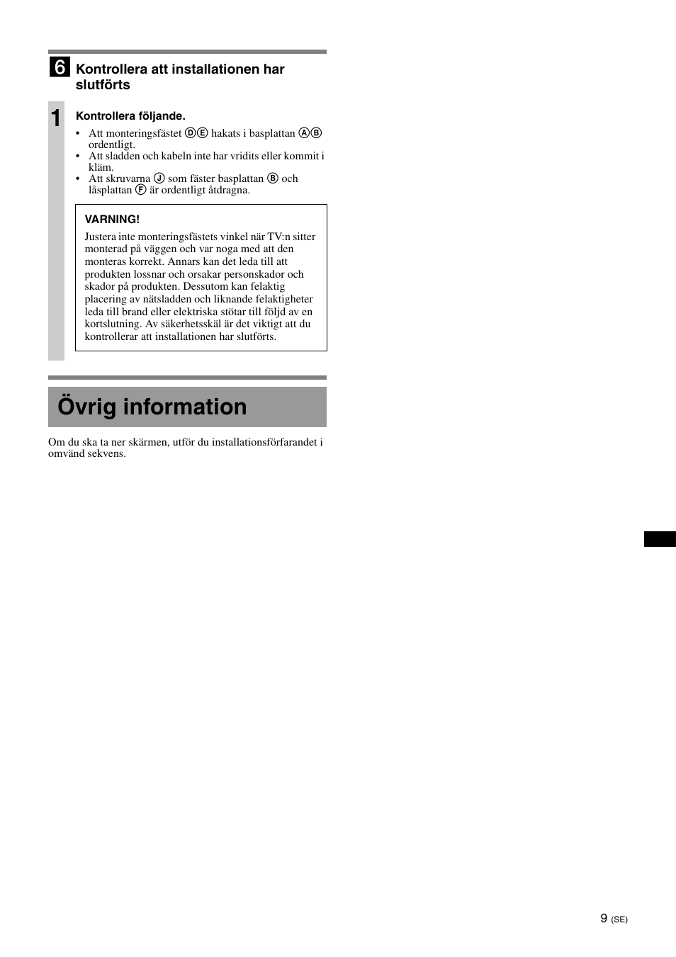 Övrig information | Sony SU-WL700 User Manual | Page 55 / 68