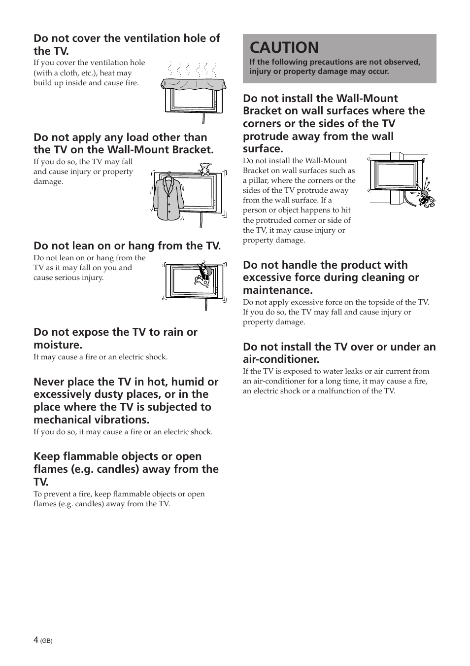 Caution | Sony SU-PW3M User Manual | Page 4 / 116