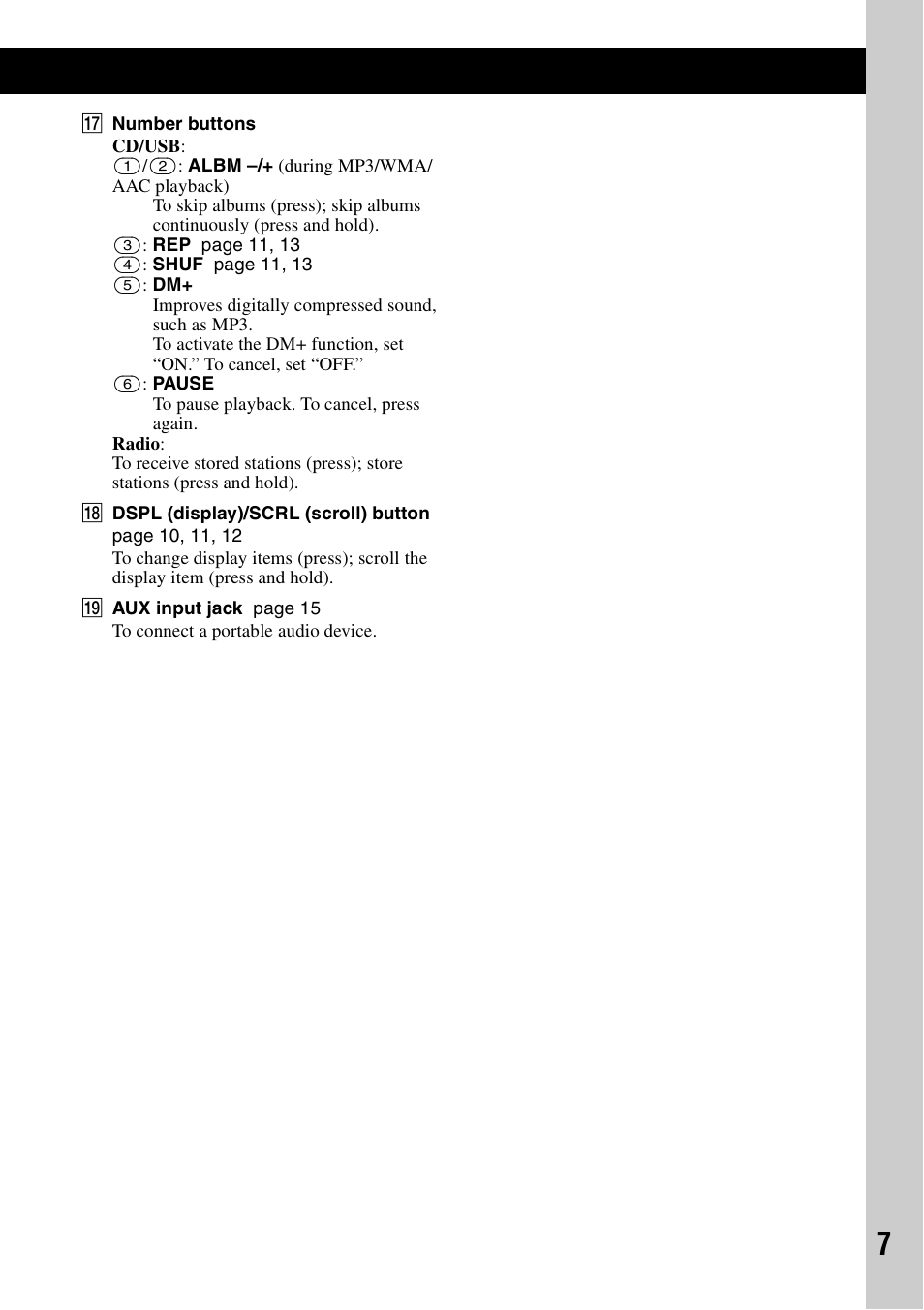 Sony CDX-GT434U User Manual | Page 7 / 112