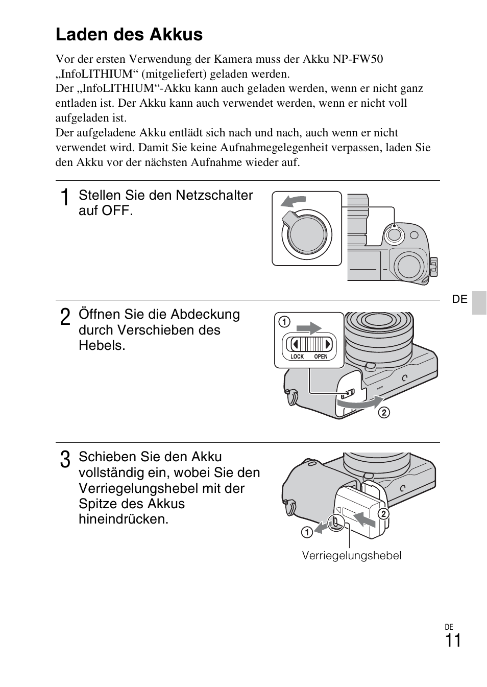 Laden des akkus | Sony NEX-6L User Manual | Page 139 / 627