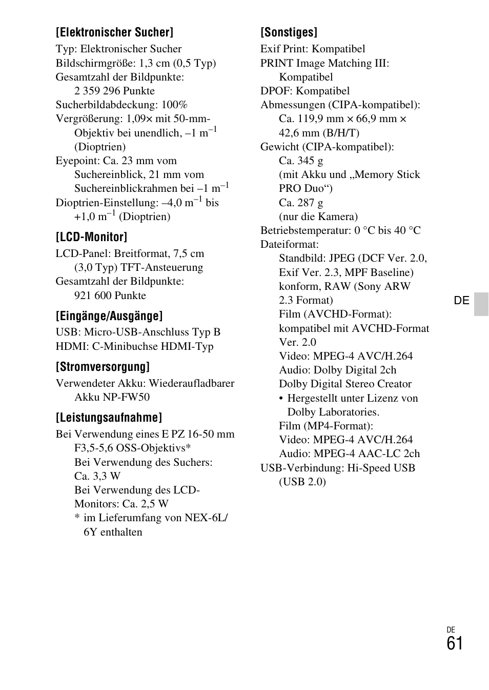 Sony NEX-6L User Manual | Page 189 / 627