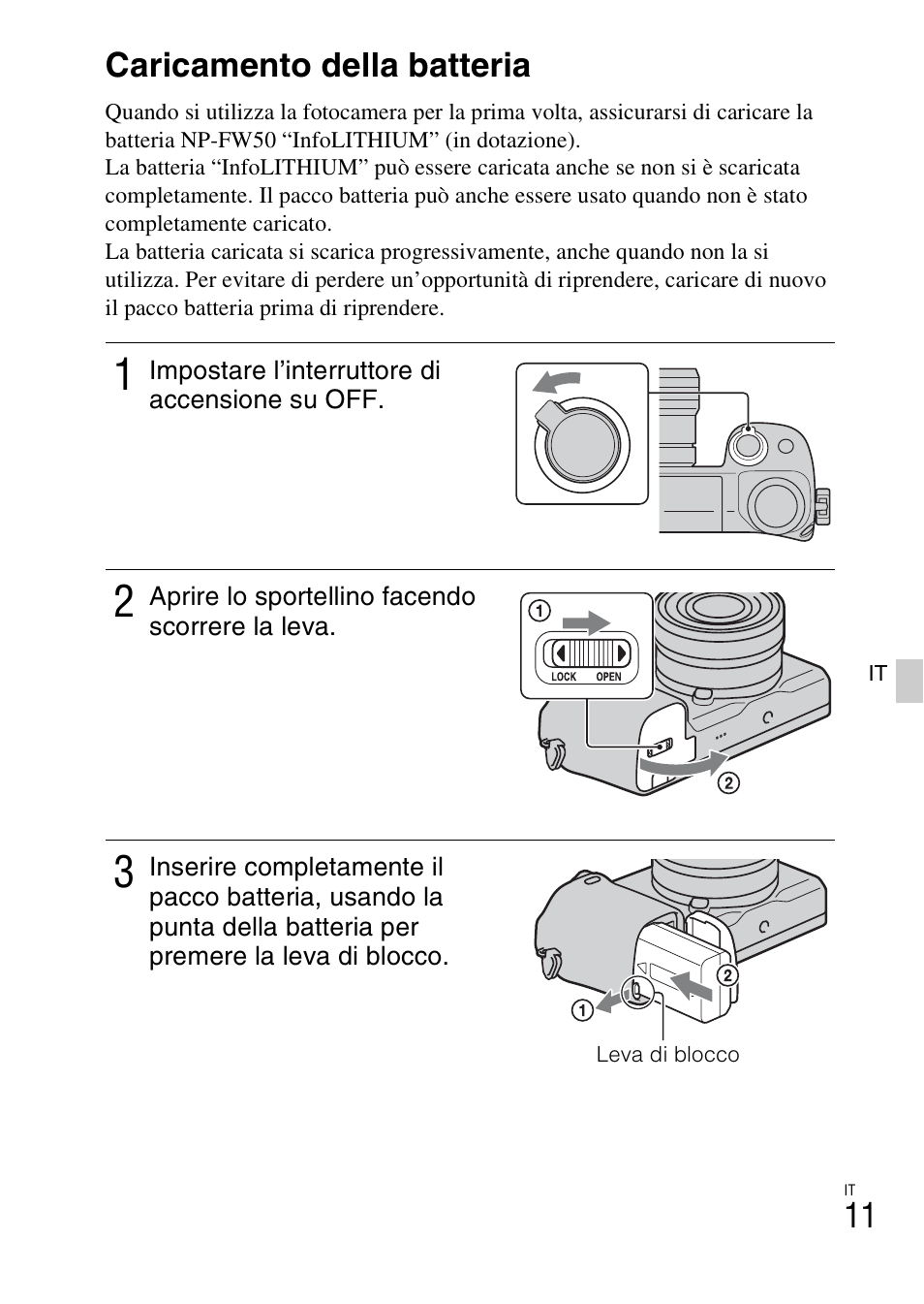 Caricamento della batteria | Sony NEX-6L User Manual | Page 263 / 627